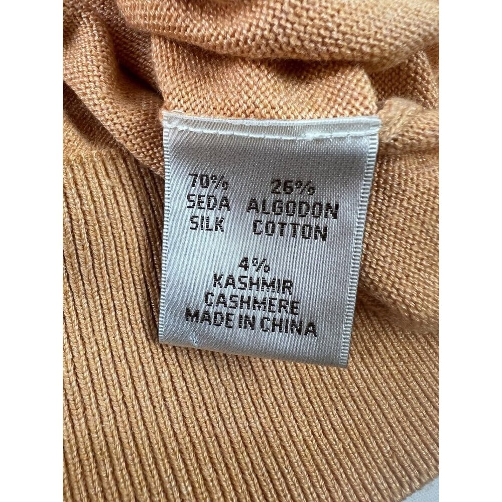 Peter Millar Sweater Mens Large Orange 1/4 Zip Pullover Cashmere Silk Cotton - Picture 11 of 12
